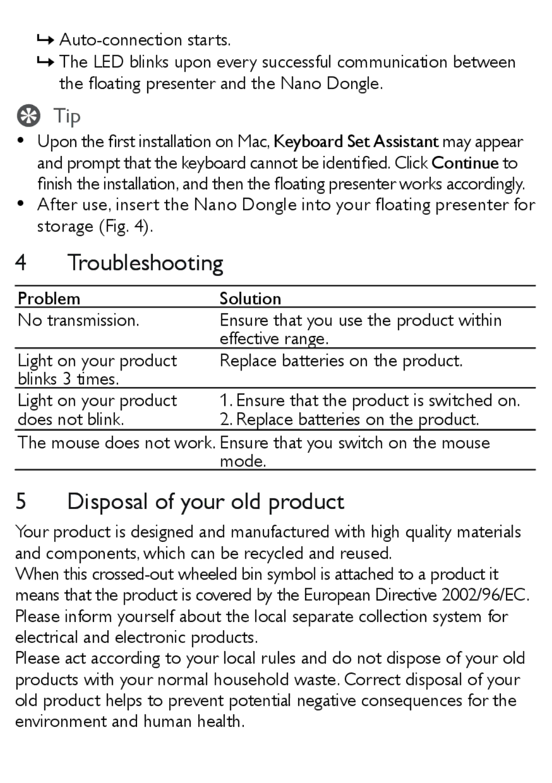 Philips SNP6000, DB100486 user manual Troubleshooting 