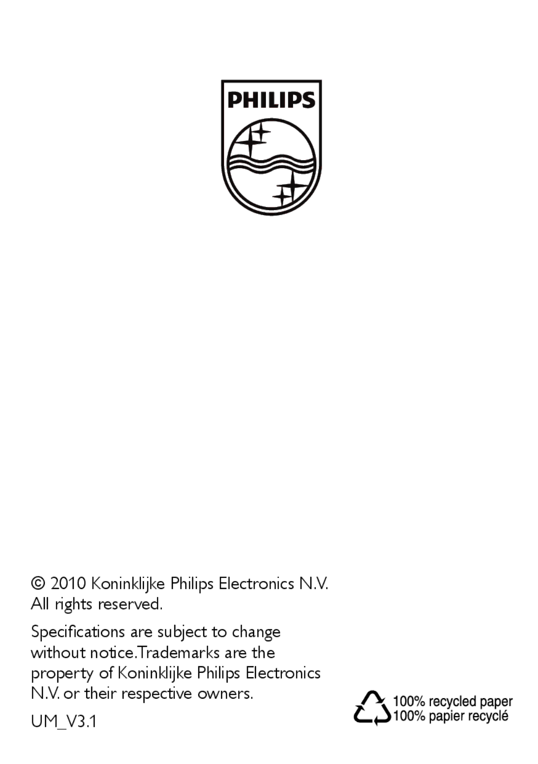 Philips SNP6000, DB100486 user manual UMV3.1 