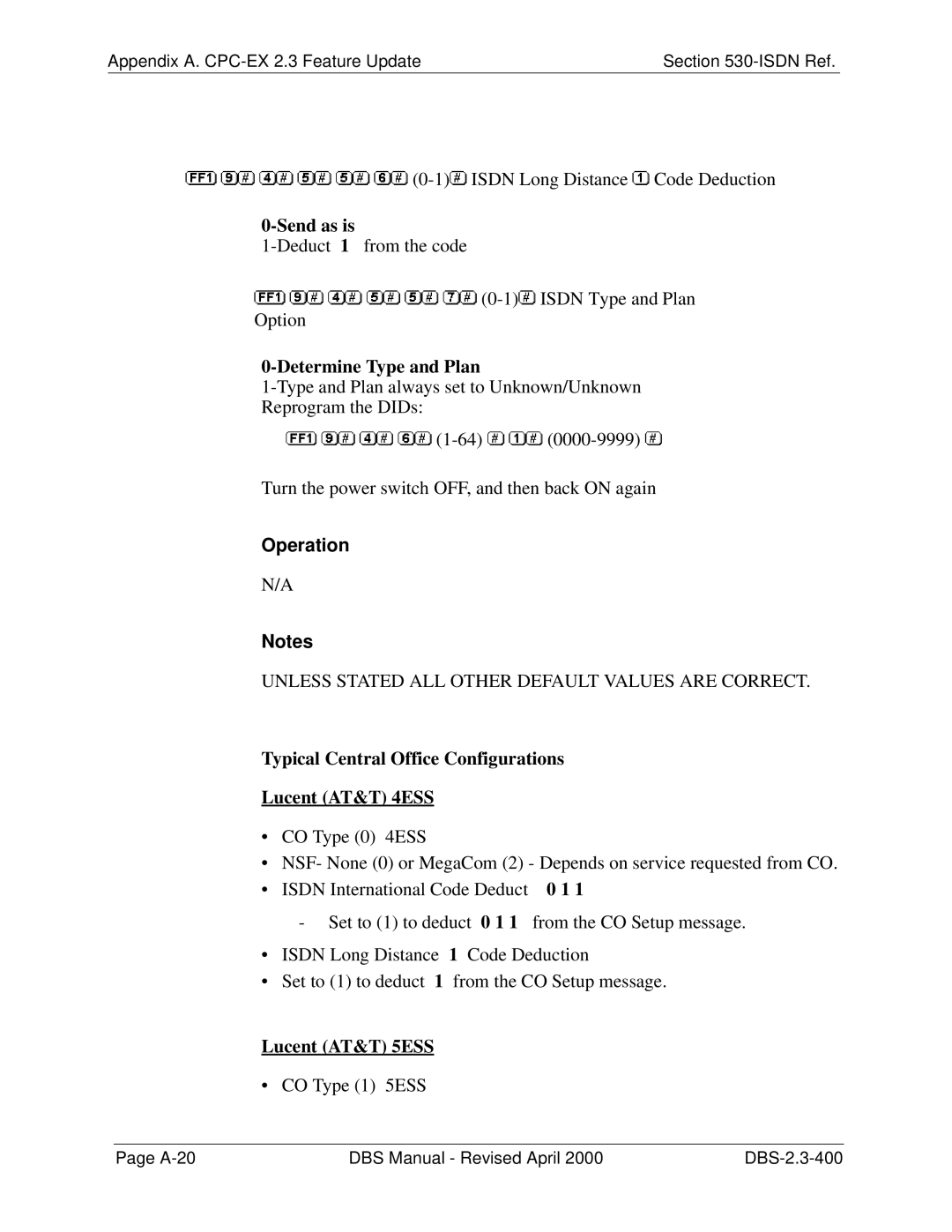 Philips DBS-EX23-530 manual Typical Central Office Configurations Lucent AT&T 4ESS, Lucent AT&T 5ESS 