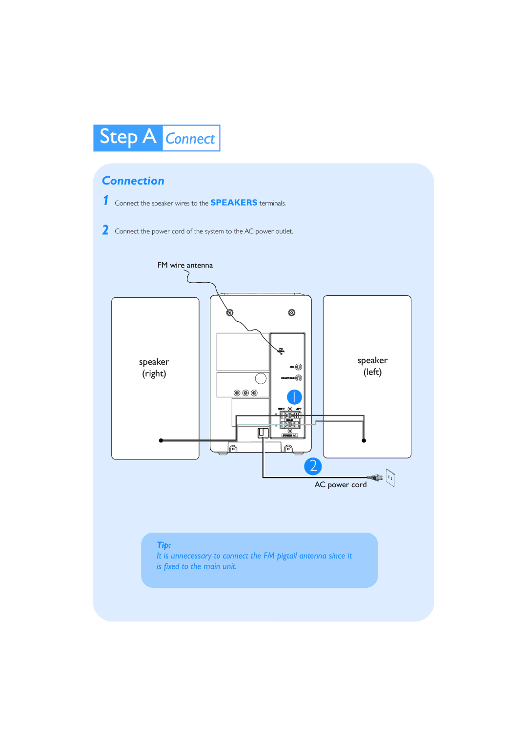 Philips DC156/37B quick start Connection 