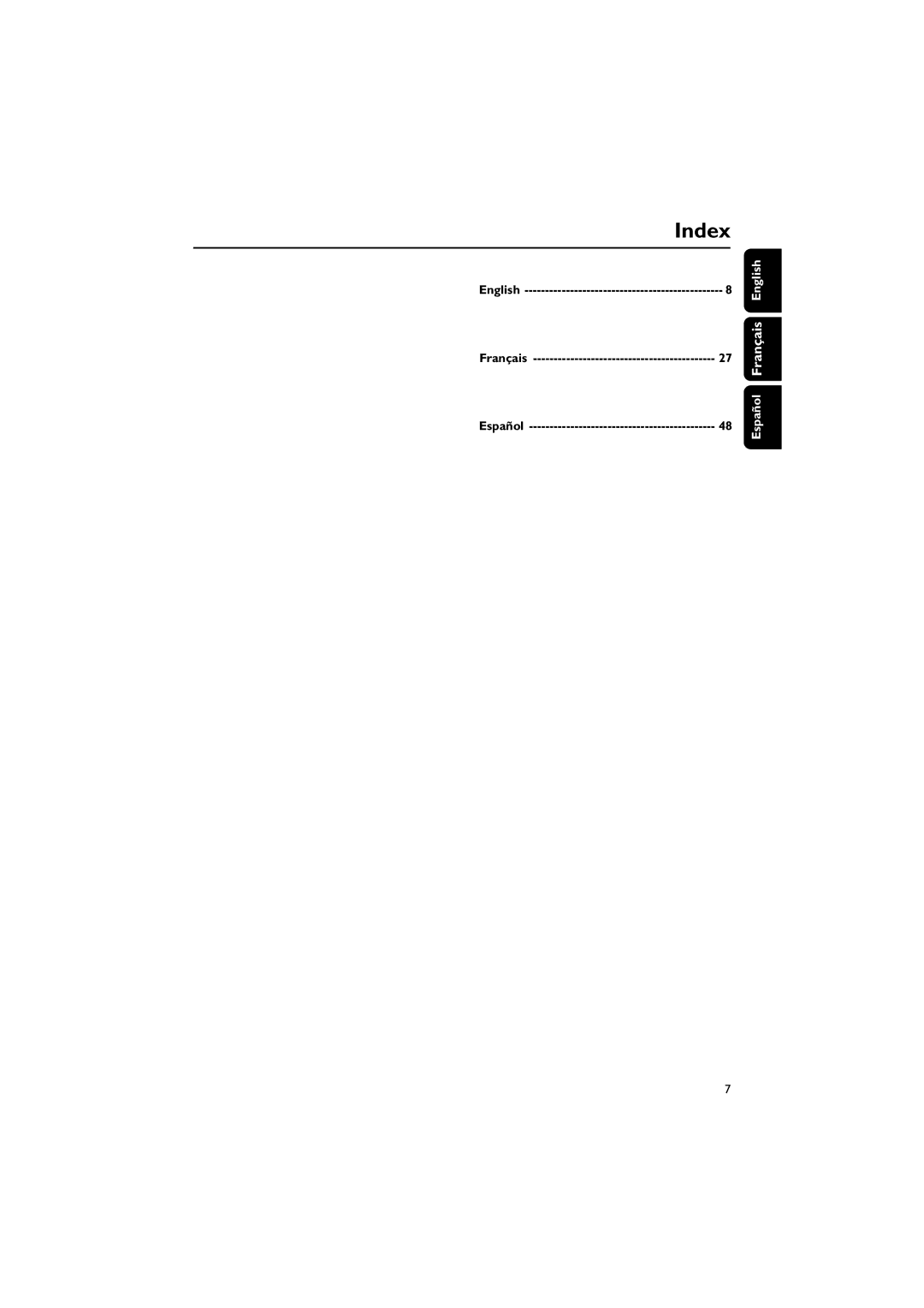 Philips DC177 owner manual Index 