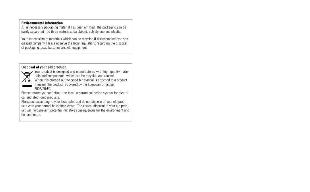 Philips DC200/05 user manual Environmental information, Disposal of your old product 