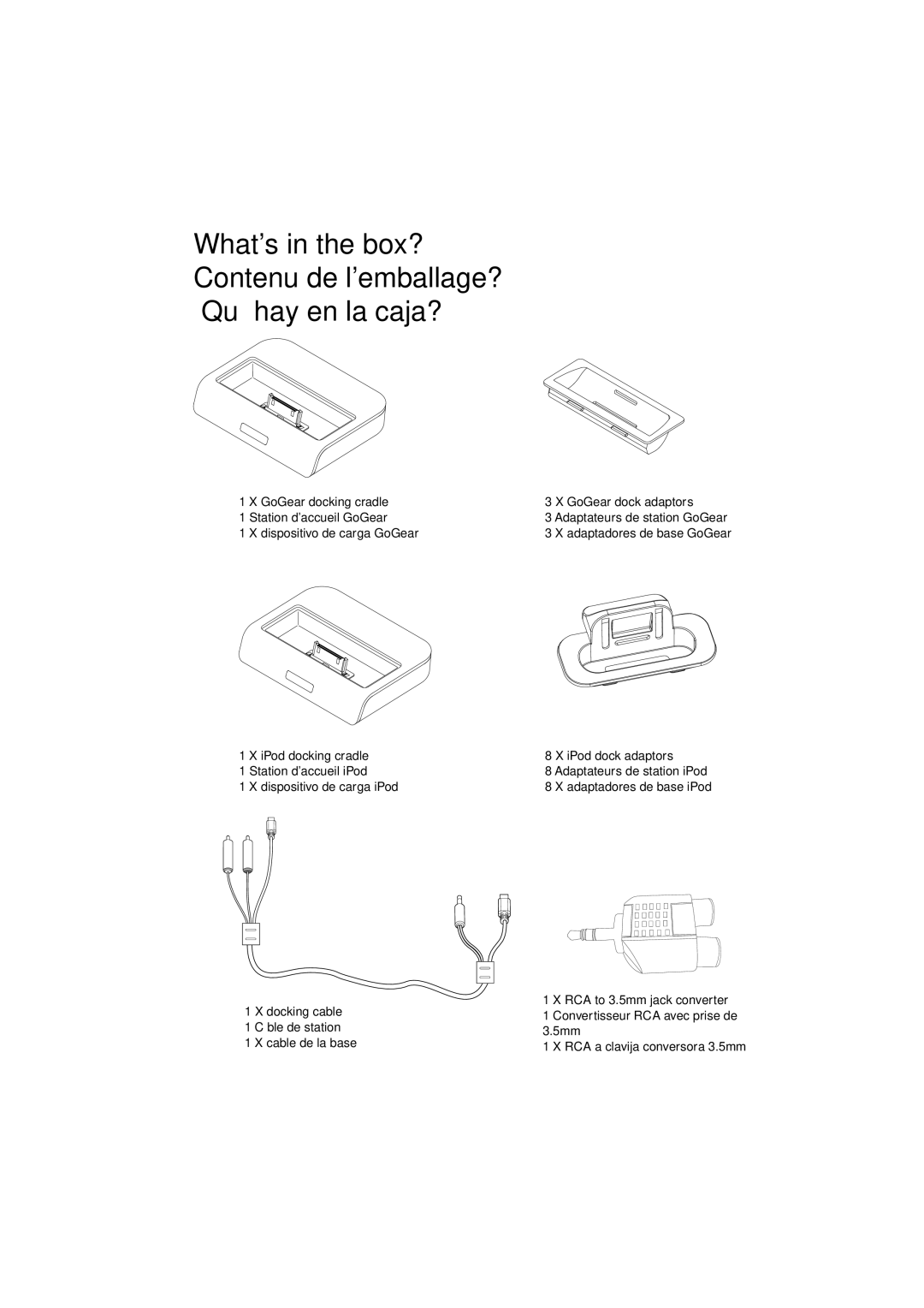 Philips DC276 quick start Dispositivo de carga GoGear 