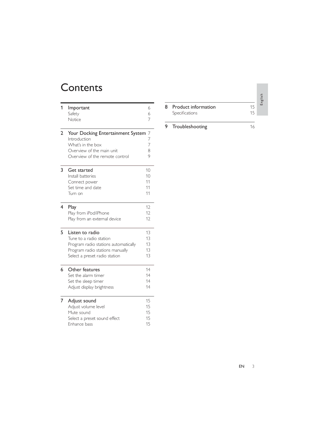 Philips DC290/37 user manual Contents 