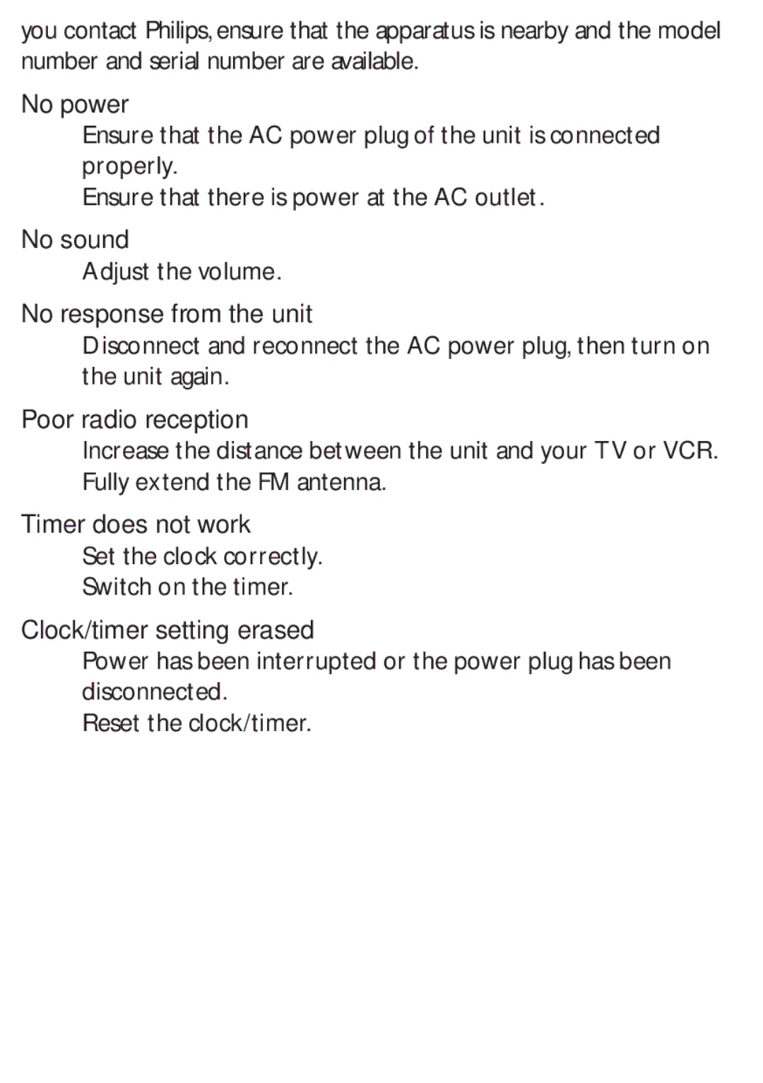 Philips DC315/05 user manual Increase the distance between the unit and your TV or VCR 