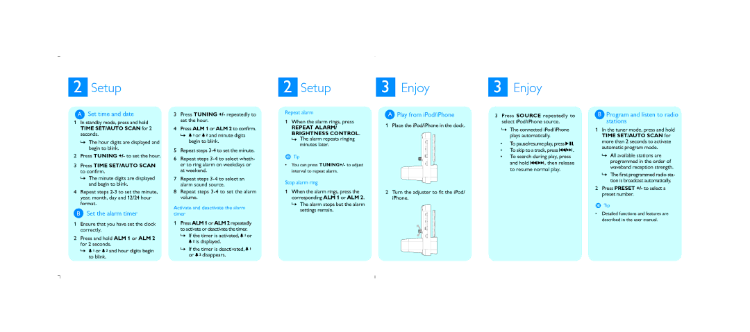 Philips DC315/37 quick start Setup Enjoy 