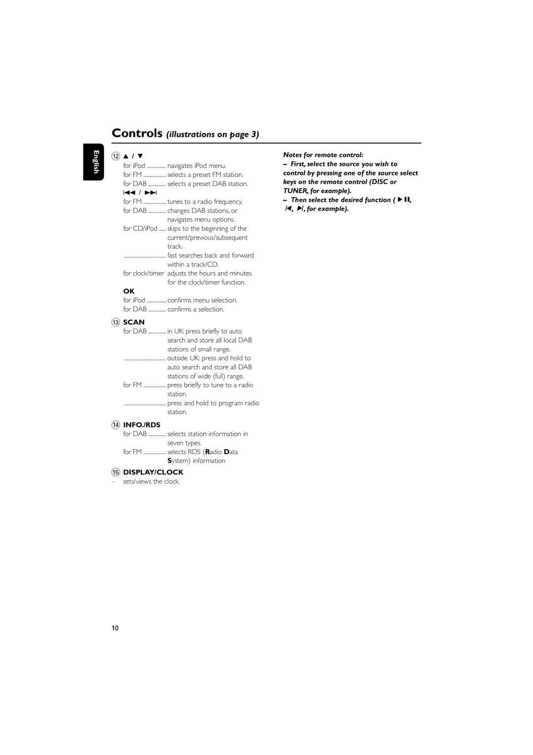 Philips DCB146 user manual Display/Clock 