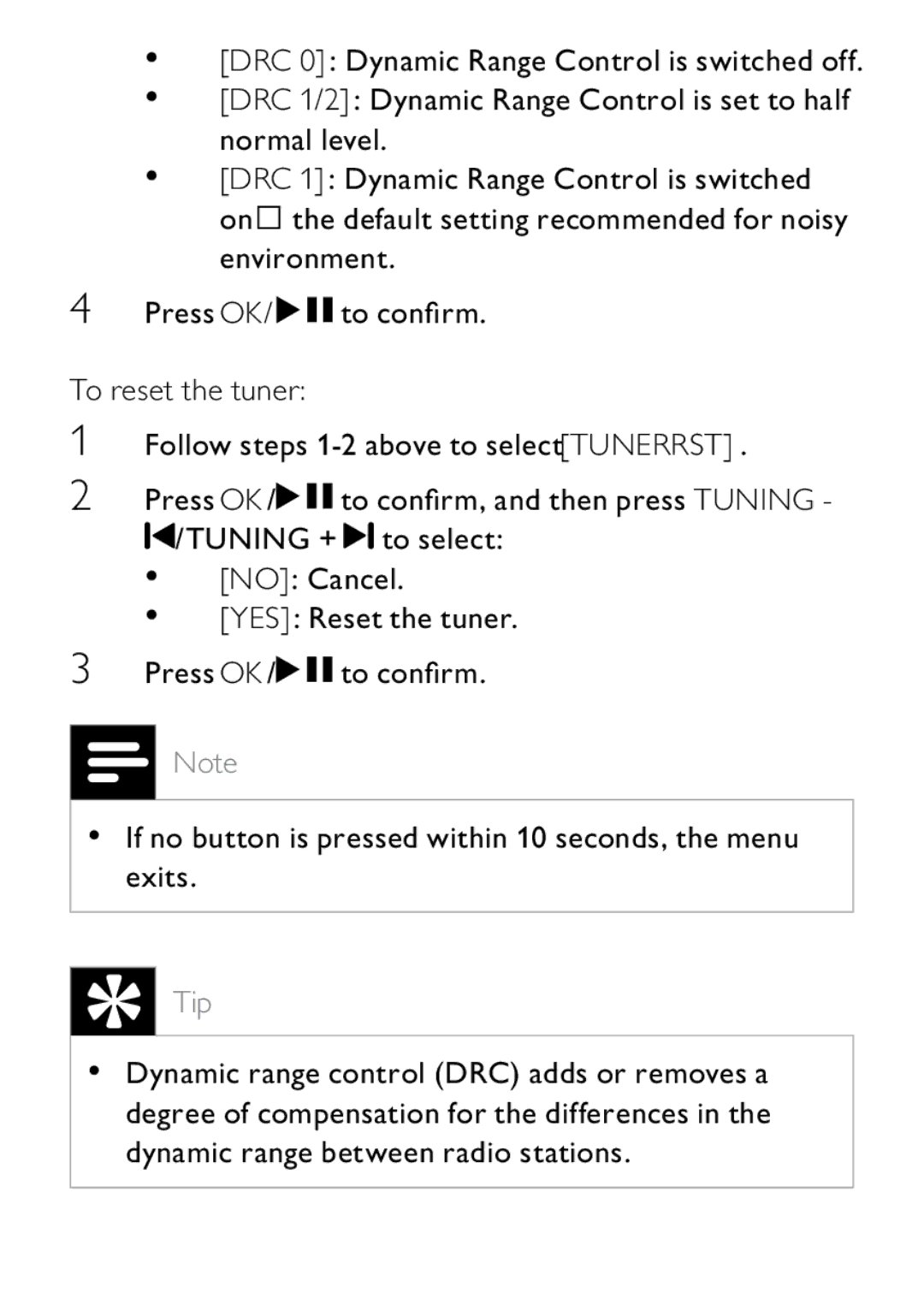 Philips DCB242 user manual Tuning + 