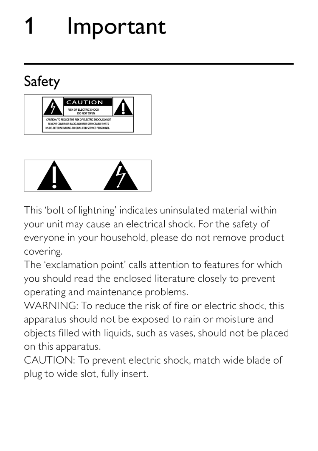 Philips DCB242 user manual Safety 