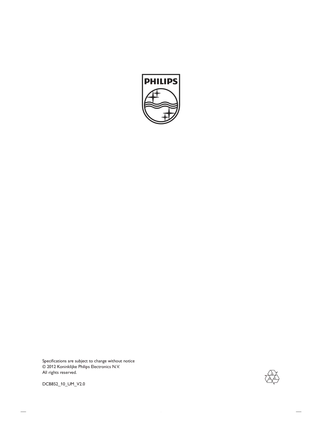 Philips DCB852 user manual 