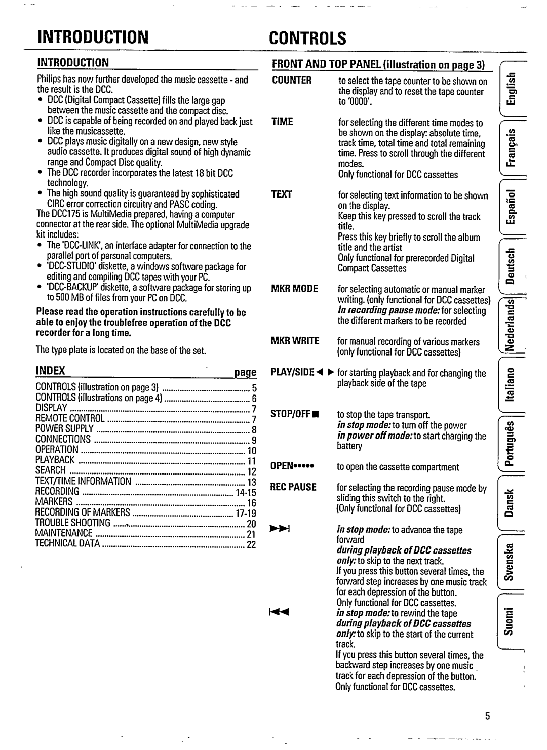 Philips DCC 175/05 manual 