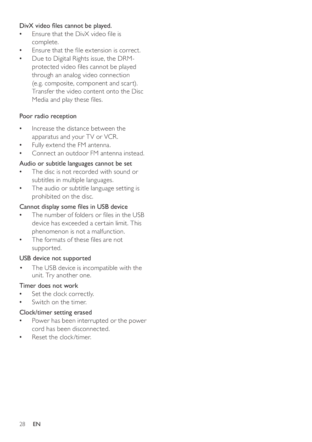 Philips DCD322/12 user manual Poor radio reception 