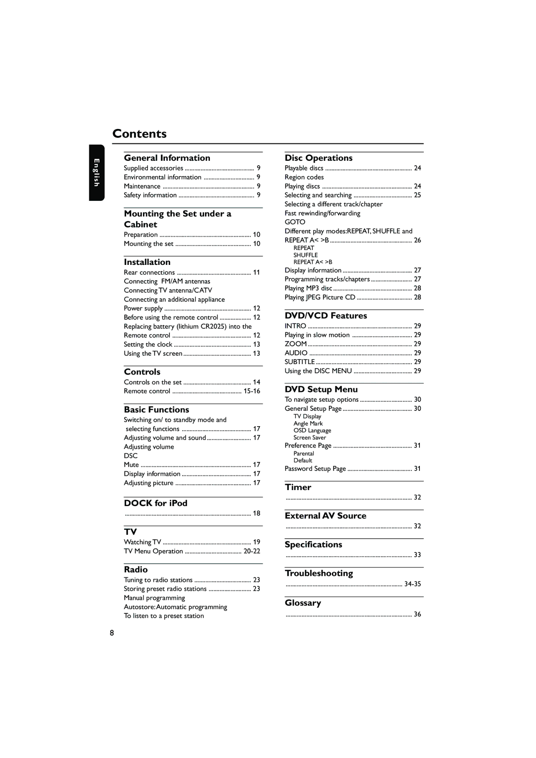 Philips DCD778 quick start Contents 