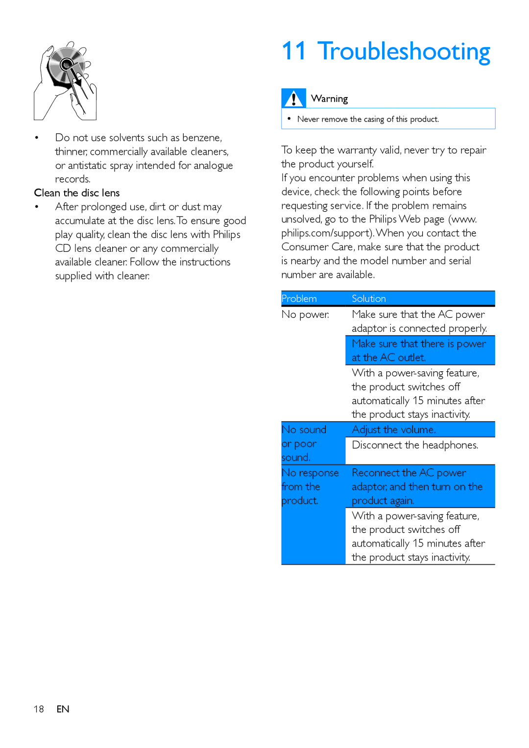 Philips DCM2260 user manual Troubleshooting 