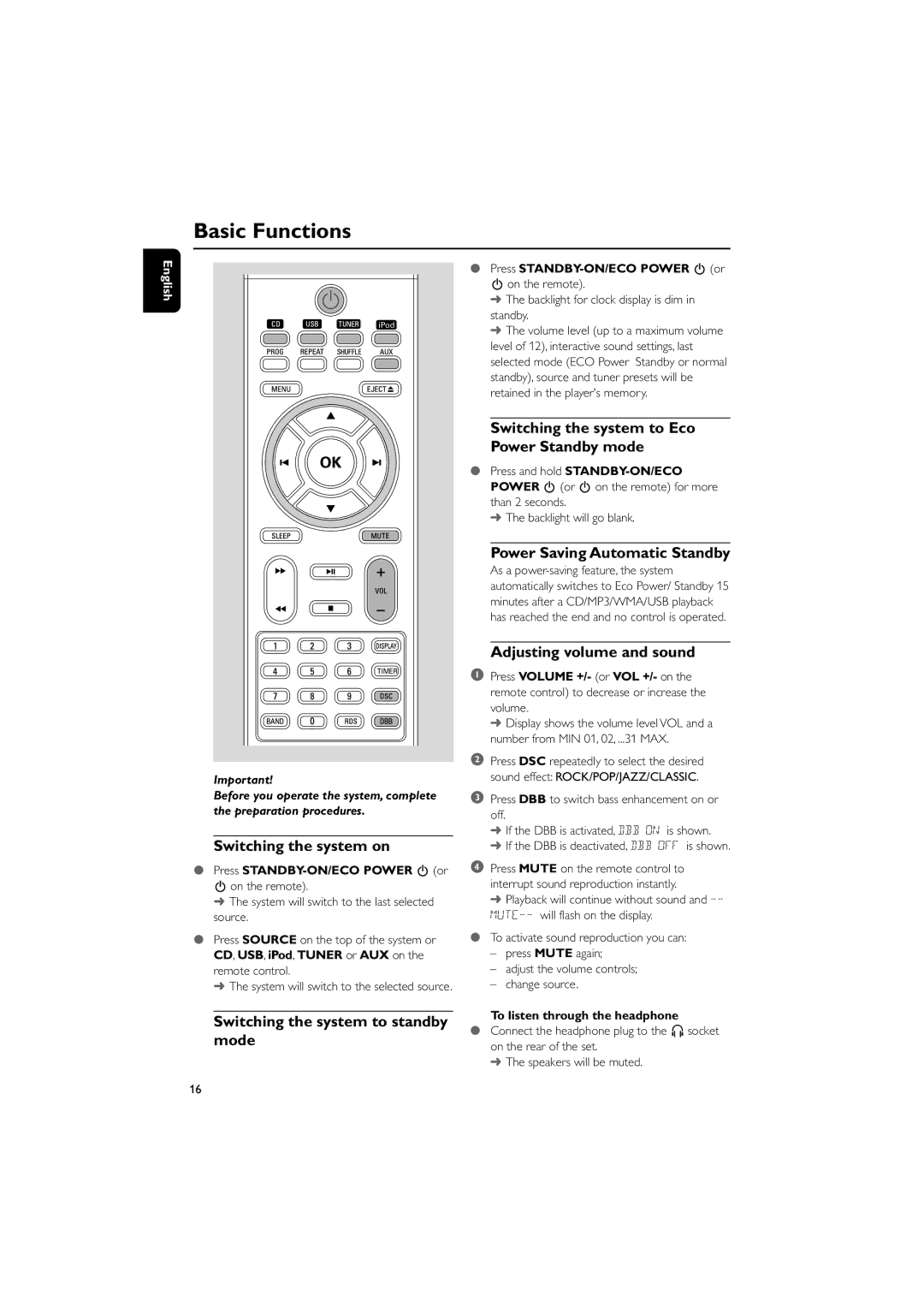 Philips DCM230 quick start Basic Functions 