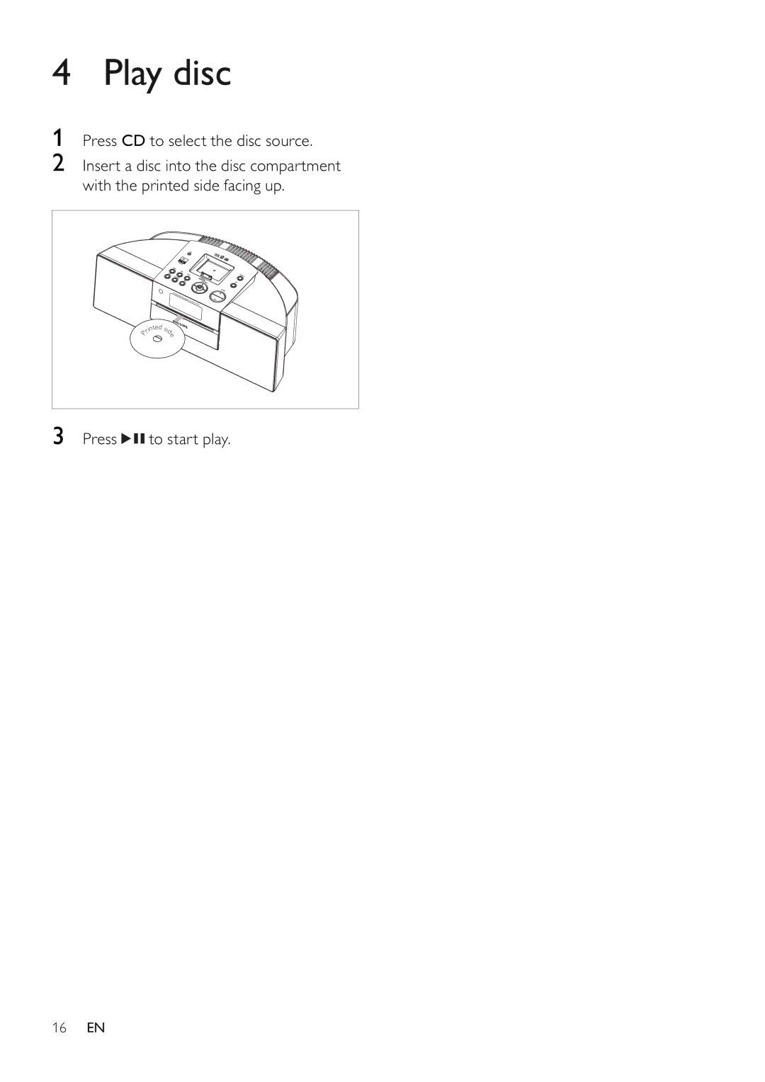 Philips DCM250/37 user manual Play disc 