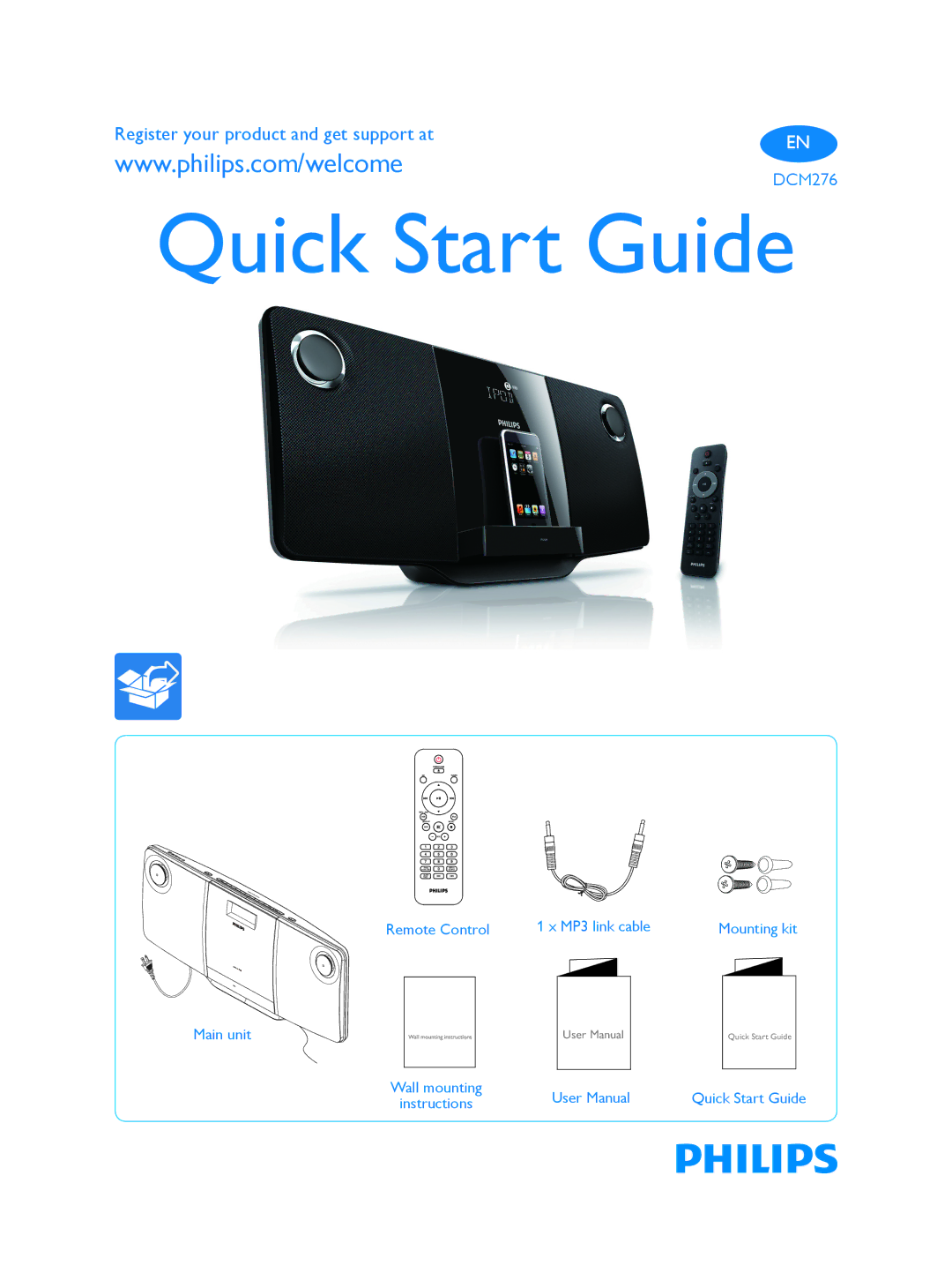 Philips DCM276/37 quick start Quick Start GuideDCM276 