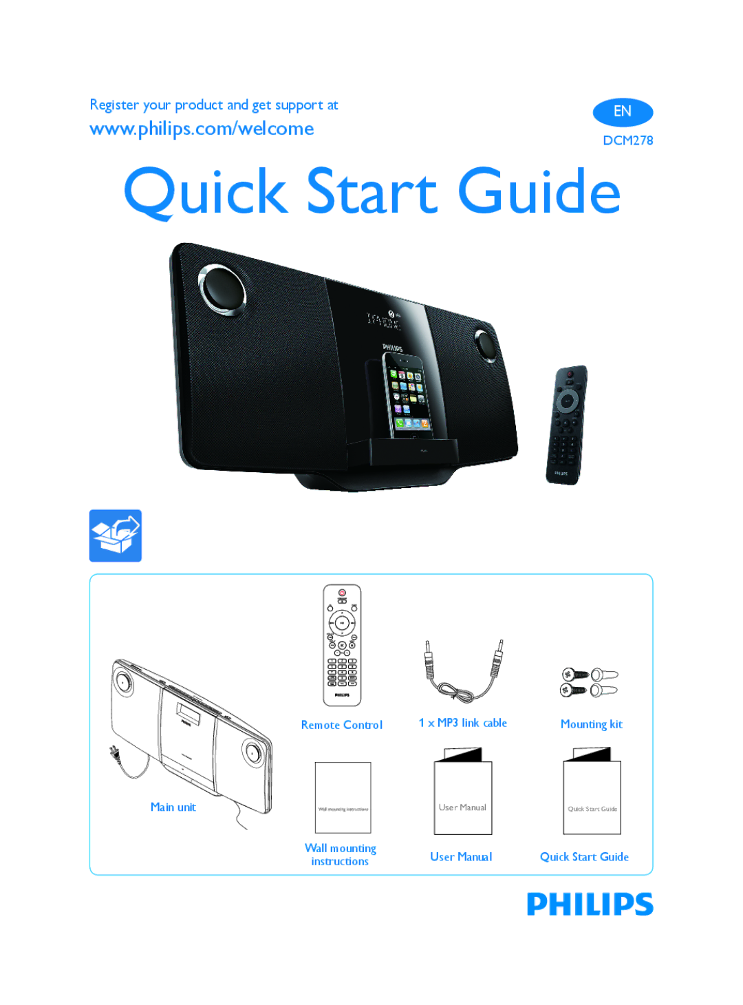 Philips DCM278/37 quick start Quick Start GuideDCM278 