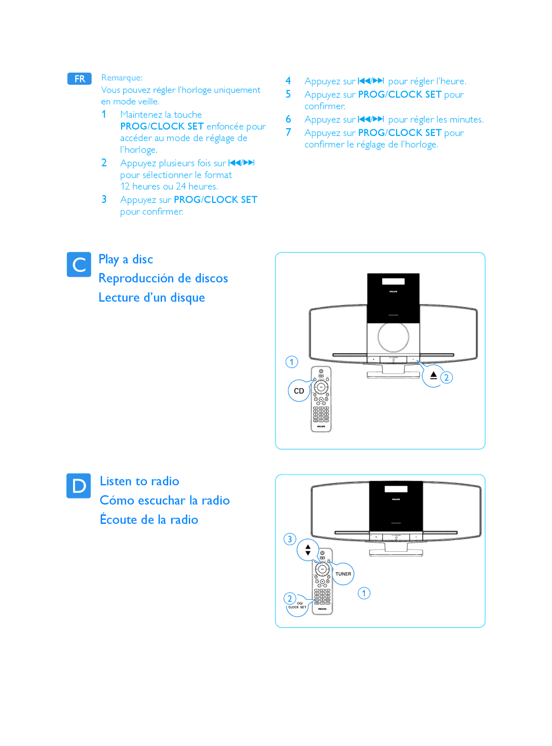 Philips DCM292/37 user manual Écoute de la radio 