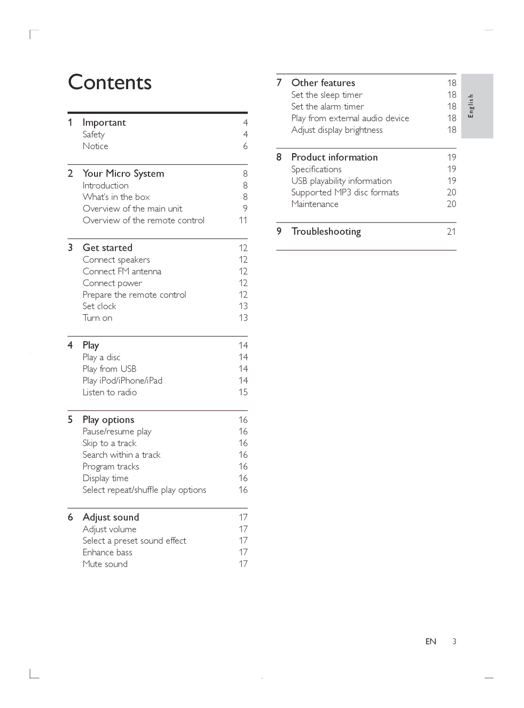 Philips DCM3020 user manual Contents 