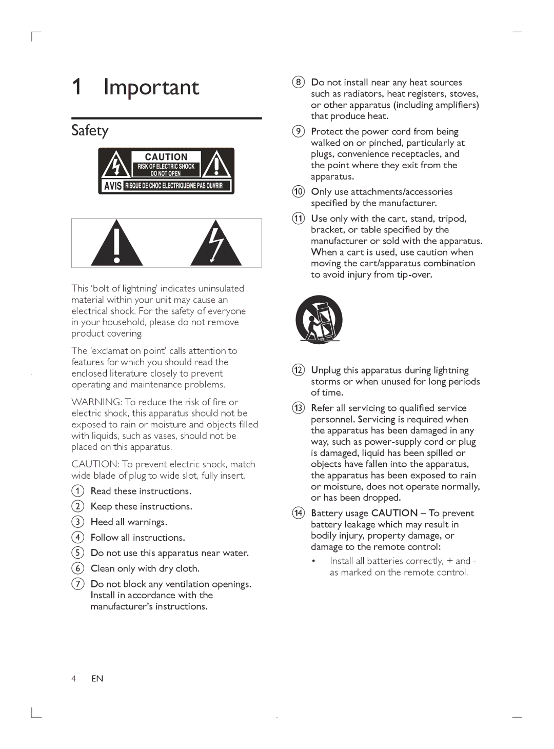 Philips DCM3020 user manual Safety 