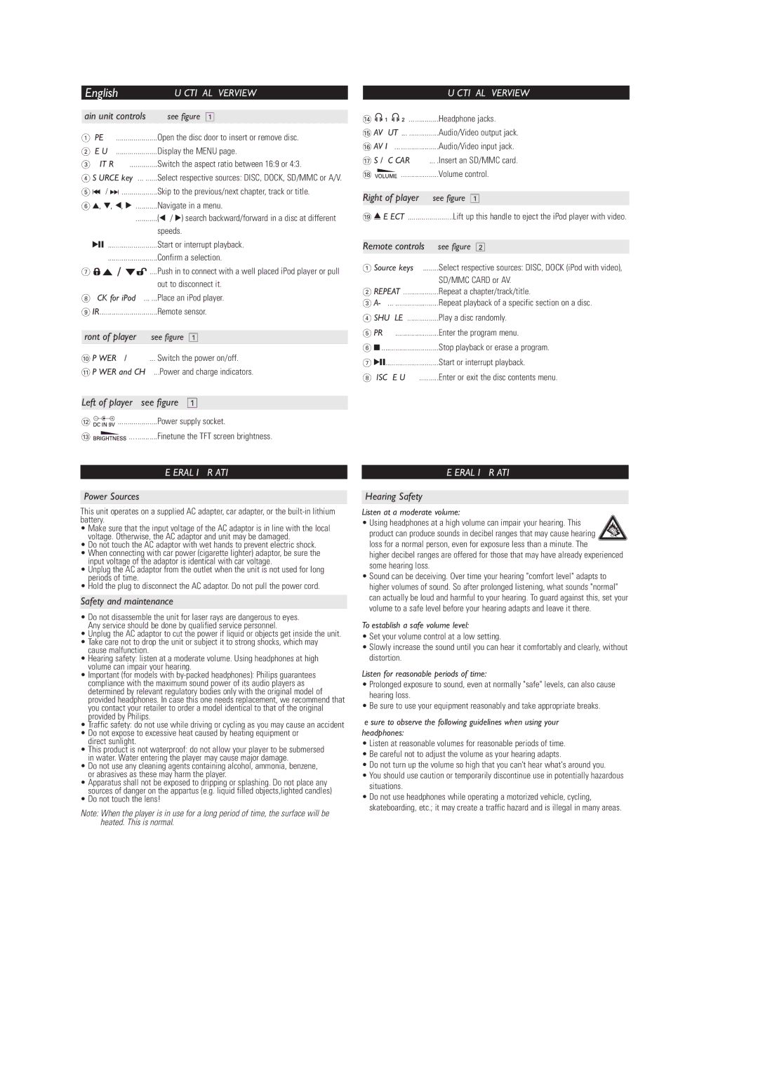 Philips DCP850 user manual Functional Overview, General Information 