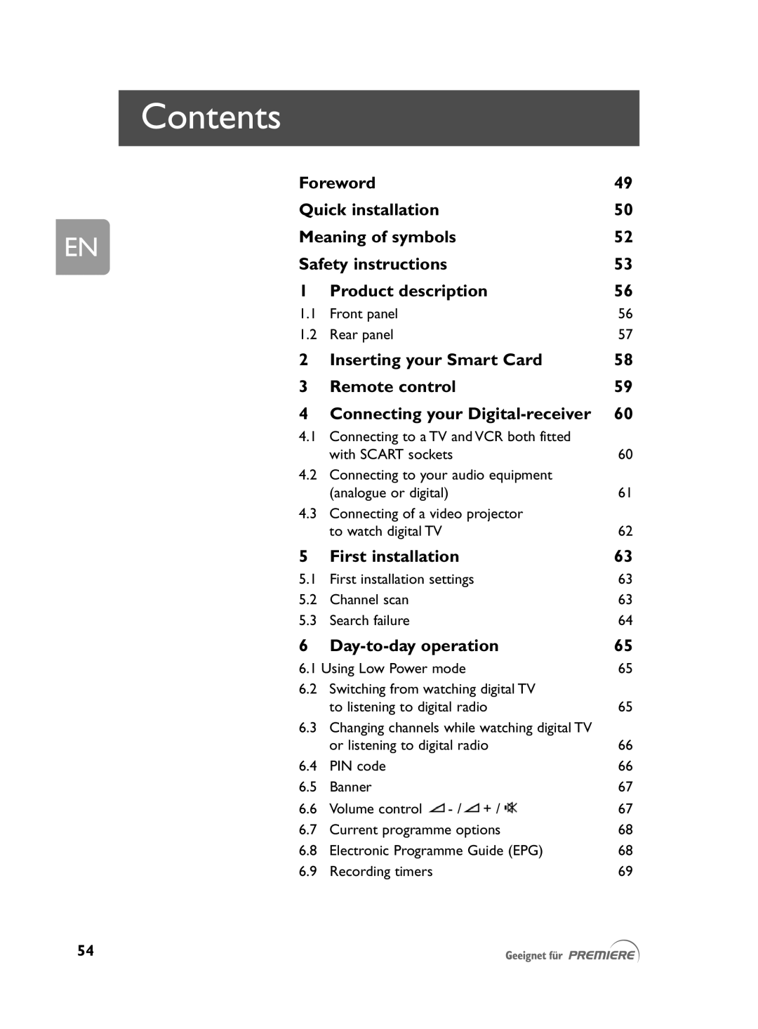 Philips DCR 2021 user manual Contents 