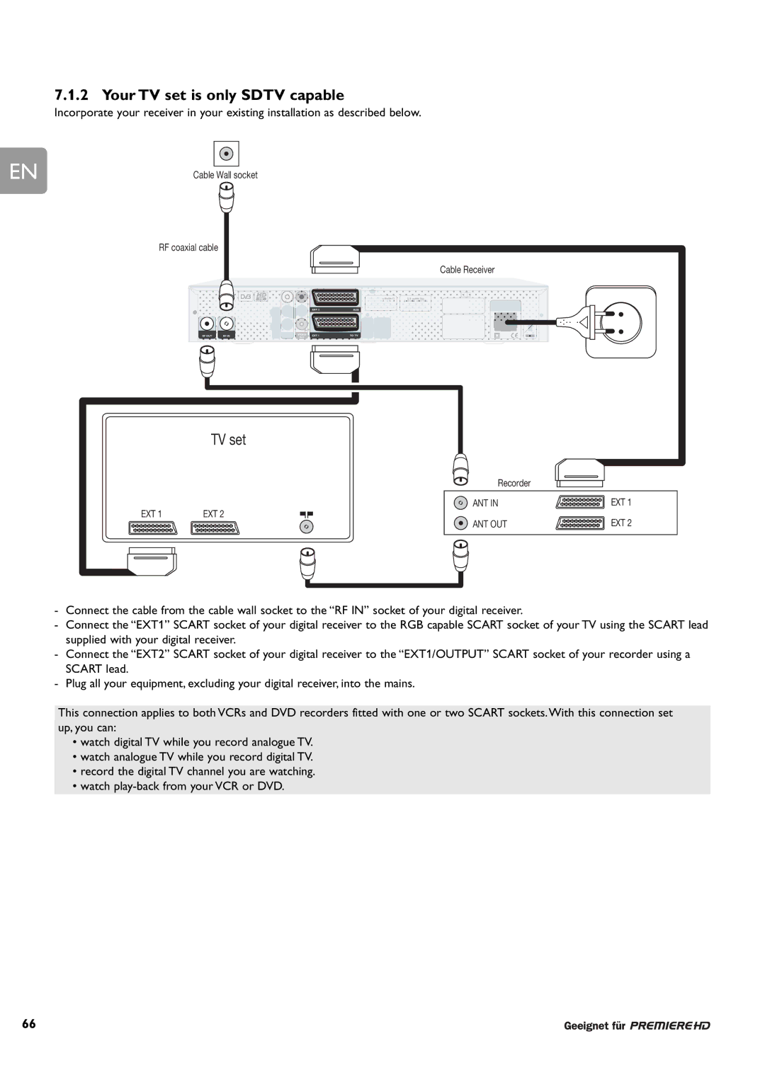 Philips DCR 9000 user manual Your TV set is only Sdtv capable 