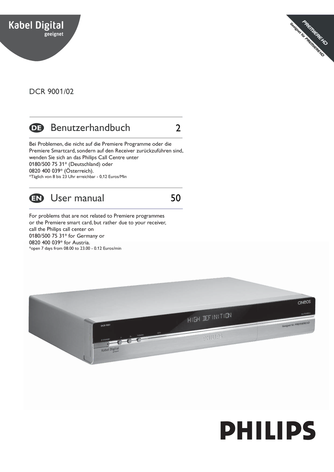 Philips DCR 9001/02 user manual DE Benutzerhandbuch 