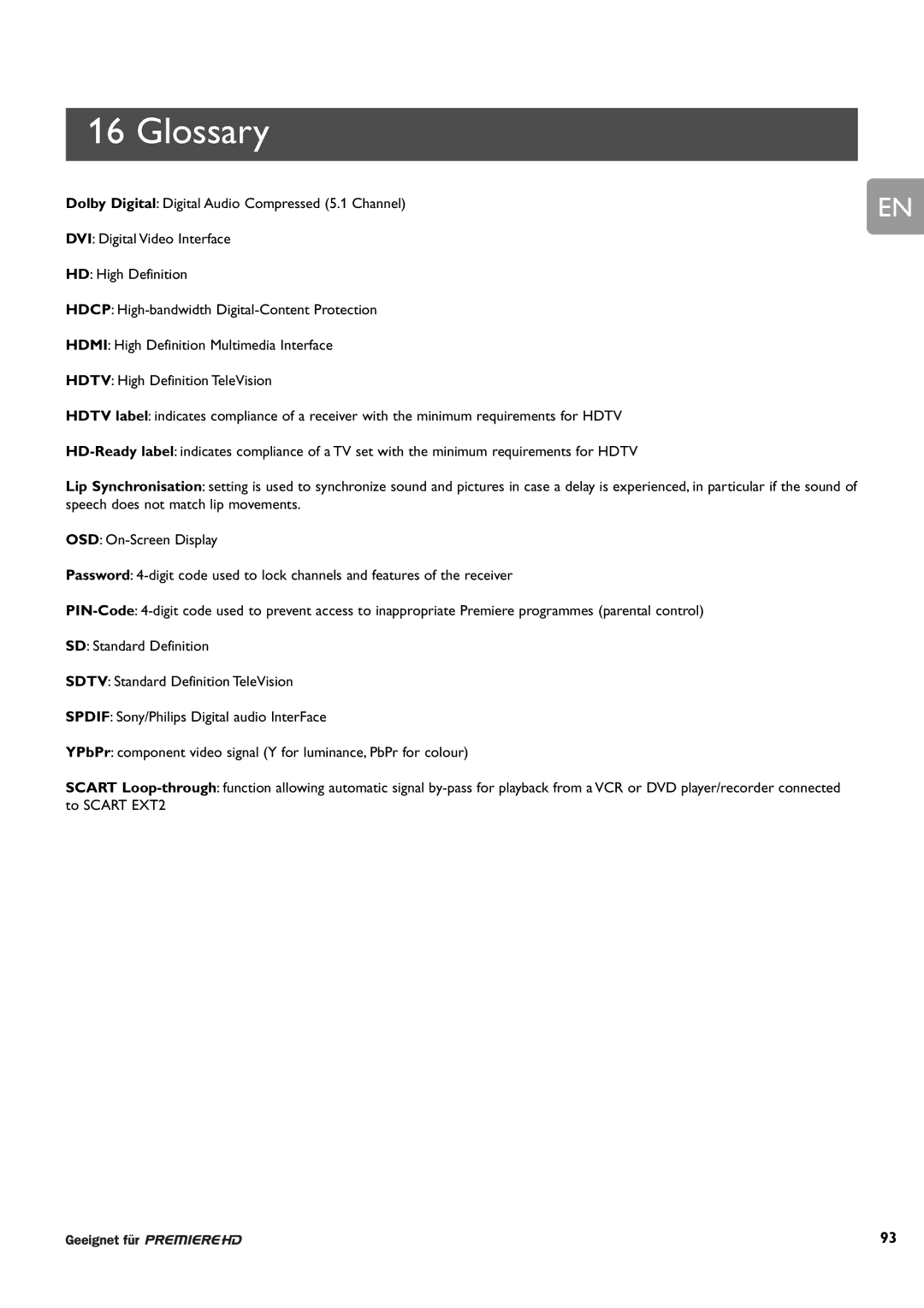 Philips DCR 9001/02 user manual Glossary 