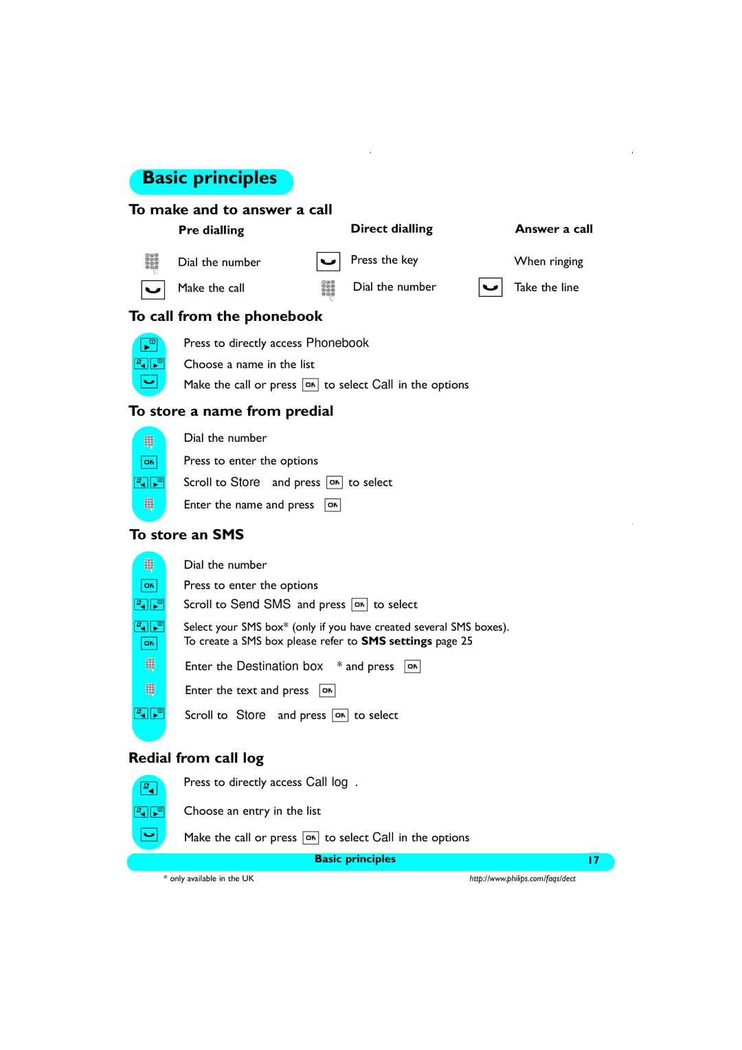 Philips DECT521/DECT 525 manual Basic principles 