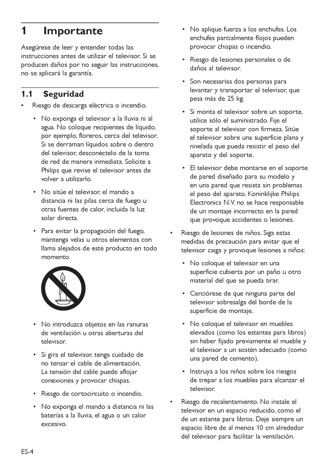 Philips DFU-DEC2008 manual Importante, Seguridad, Riesgo de descarga eléctrica o incendio 