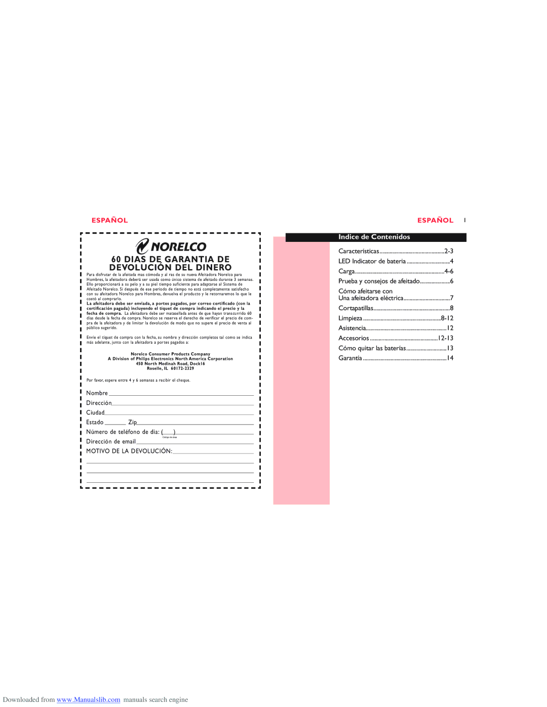 Philips Dlnzw manual Indice de Contenidos, Dirección de email, Cómo afeitarse con 