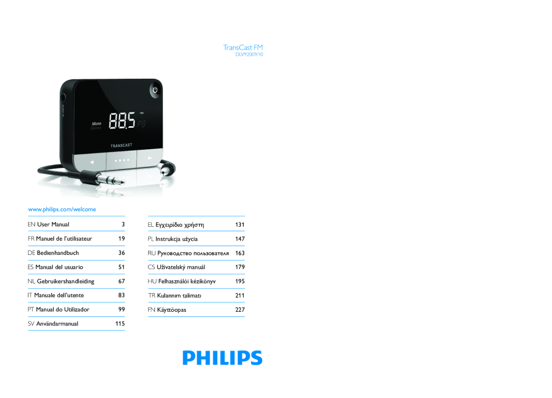 Philips DLV92009/10 user manual TransCast FM 