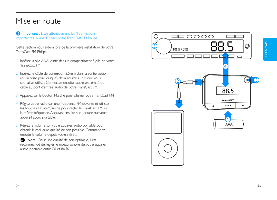 Philips DLV92009/10 user manual Mise en route 