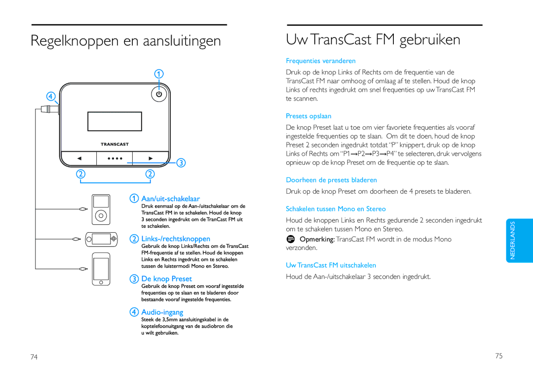 Philips DLV92009/10 user manual Uw TransCast FM gebruiken 