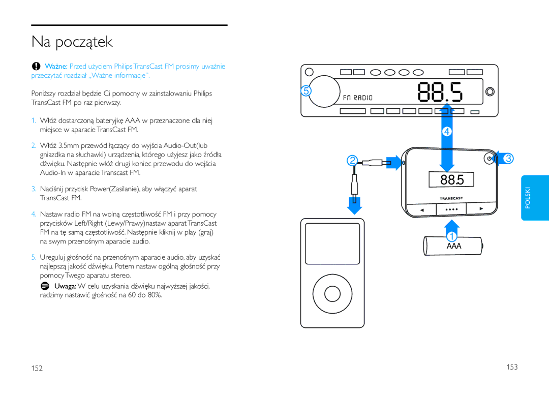 Philips DLV92009/10 user manual Na początek, 152 153 