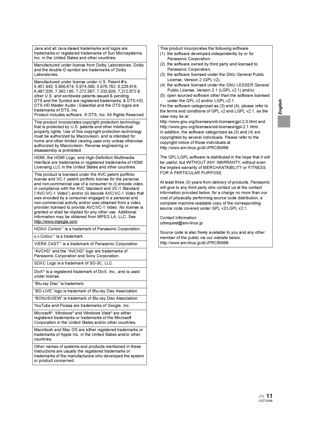 Philips DMP-BD65 operating instructions Contact Information cdrequest@am-linux.jp 