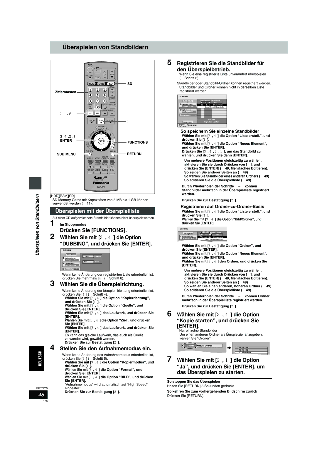 Philips DMR-EH60 Überspielen von Standbildern, Stellen Sie den Aufnahmemodus ein, So speichern Sie einzelne Standbilder 