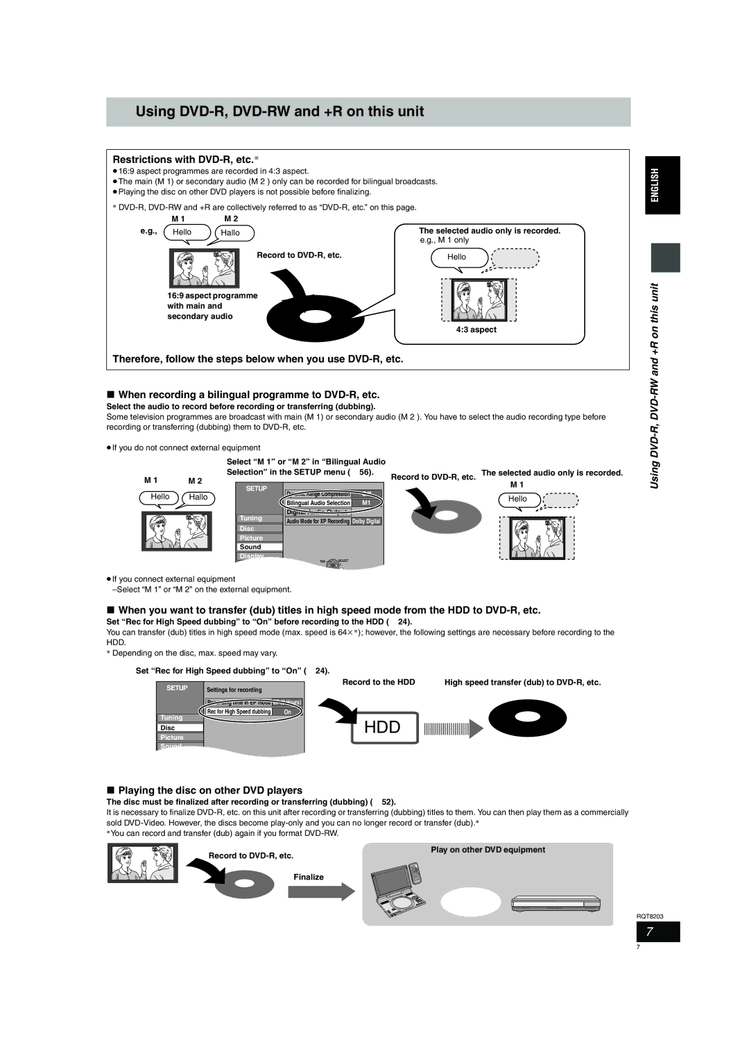 Philips DMR-EH60 operating instructions Using DVD-R, DVD-RW and +R on this unit, Restrictions with DVD-R, etc.§ 