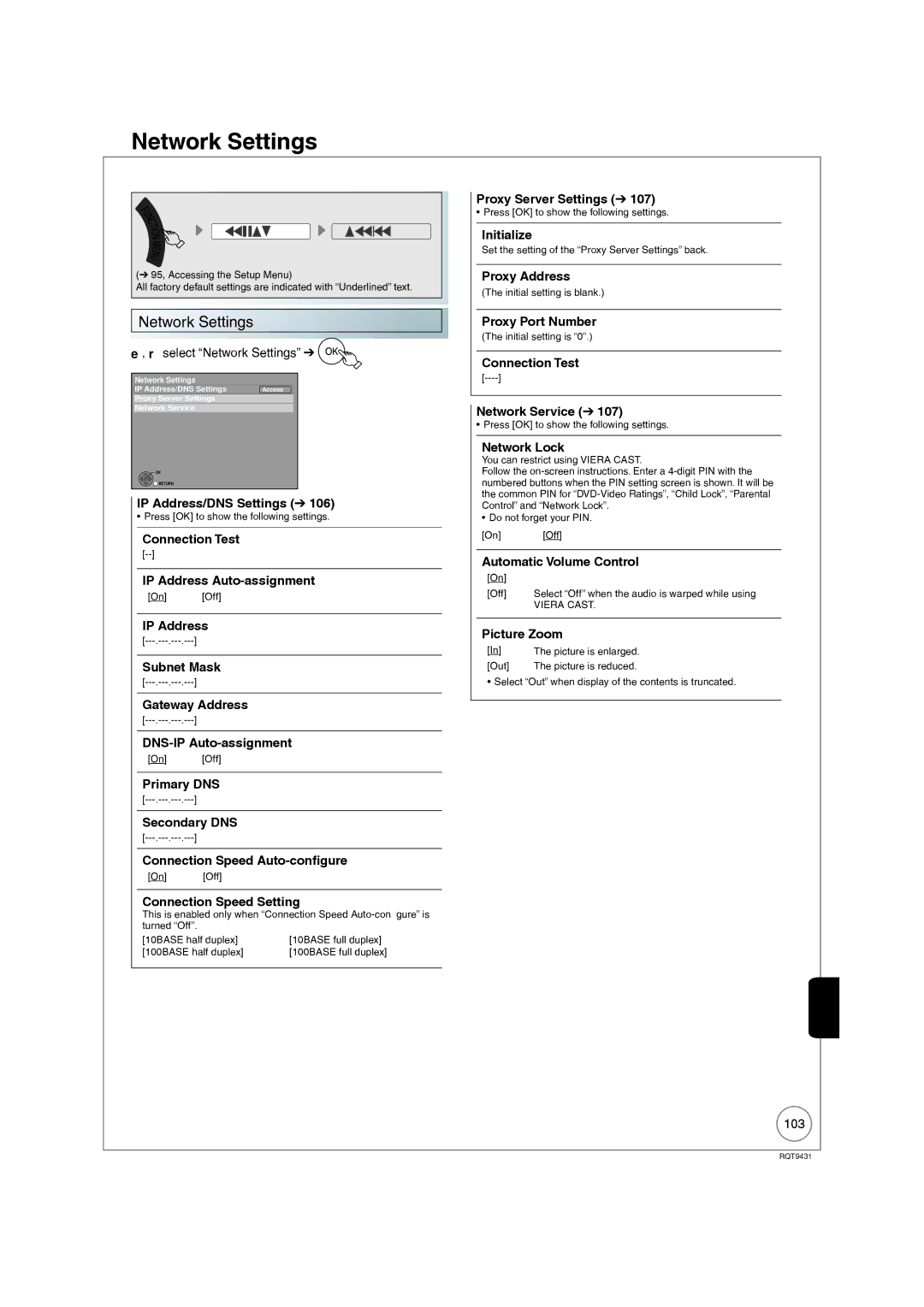 Philips DMR-XS350EB operating instructions Network Settings 