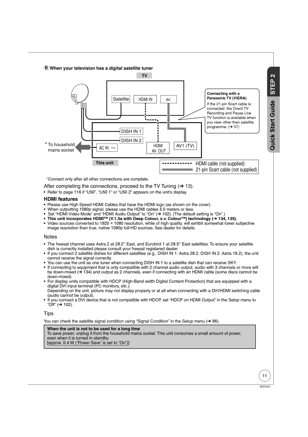 Philips DMR-XS350EB operating instructions After completing the connections, proceed to the TV Tuning, Hdmi features, Tips 