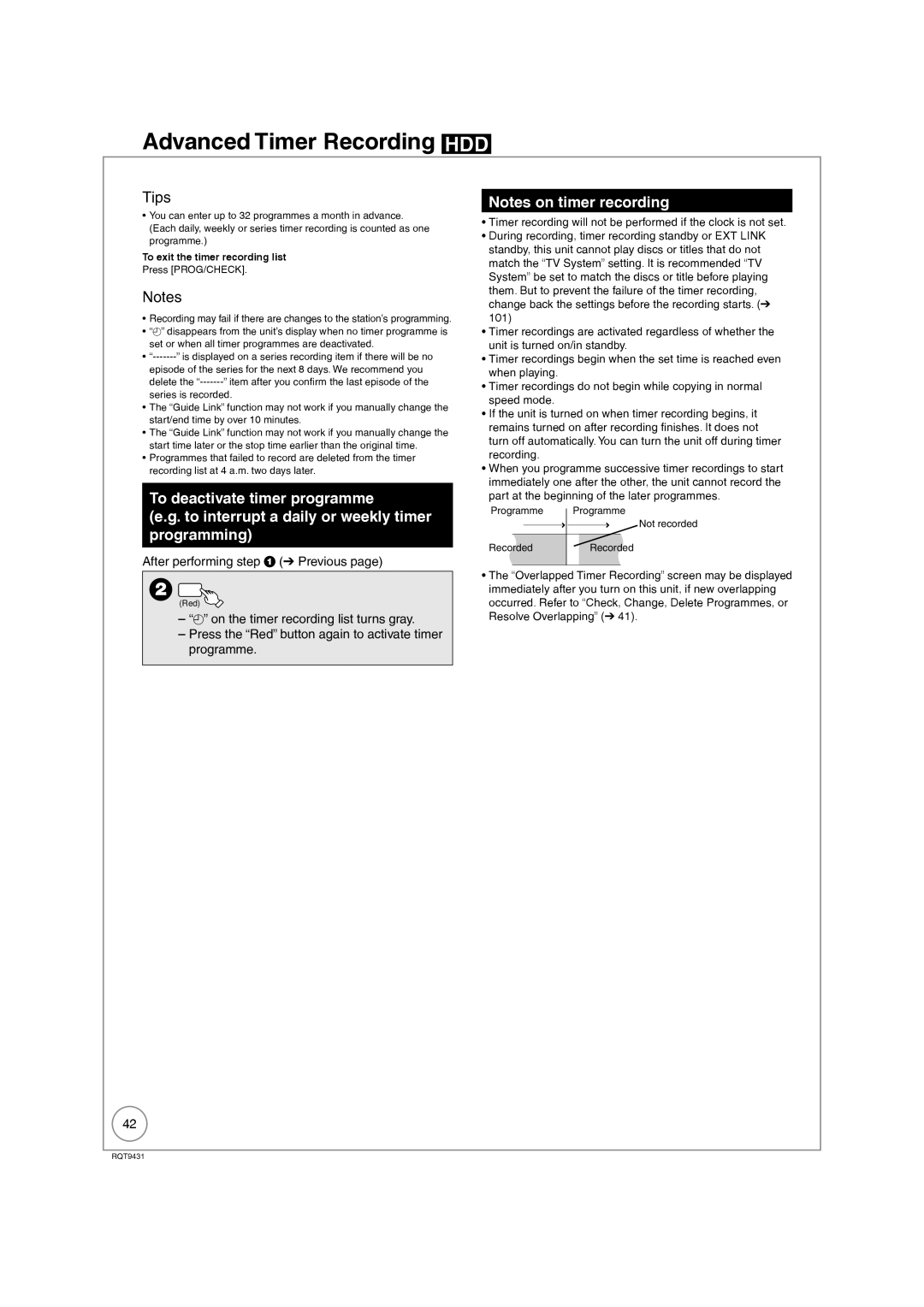 Philips DMR-XS350EB operating instructions After performing step Previous, Programme, Recorded 