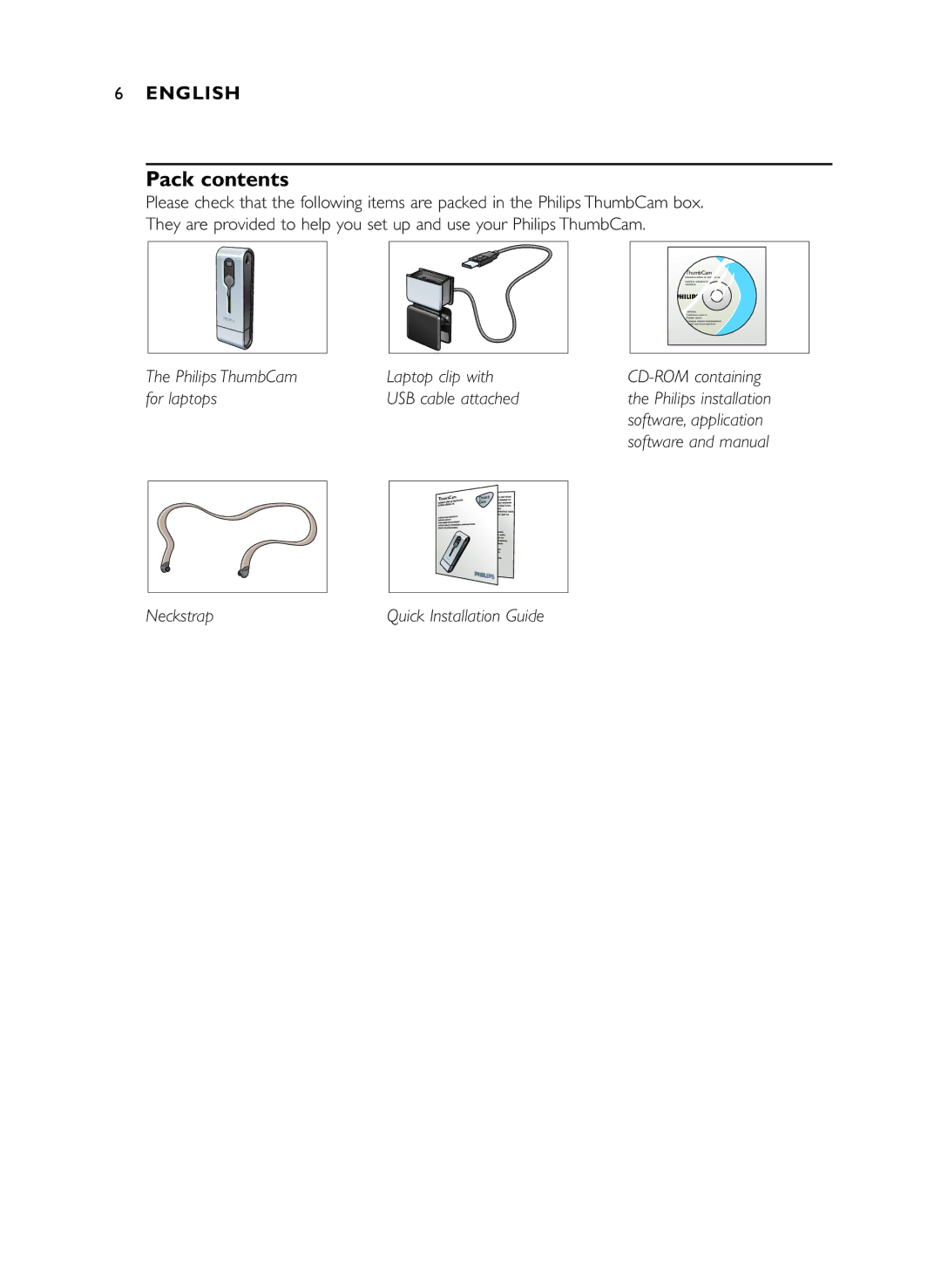 Philips DMVC1300K manual Pack contents 