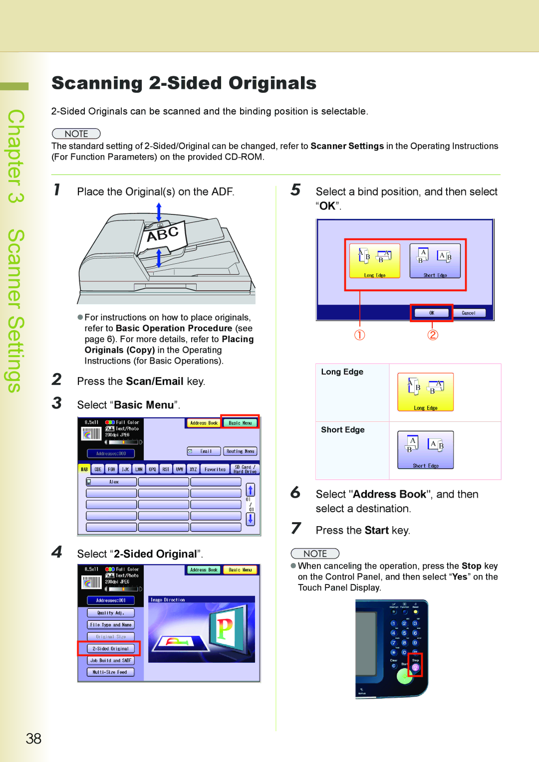 Philips DP-C262 manual Scanning 2-Sided Originals, Select 2-Sided Original 