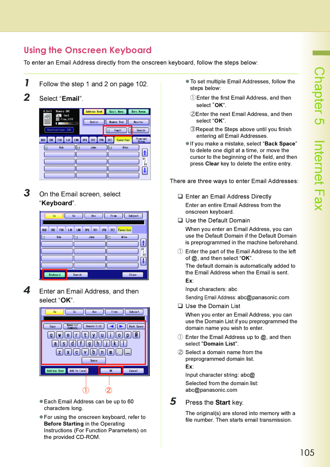 Philips DP-C262 manual Using the Onscreen Keyboard, 105 