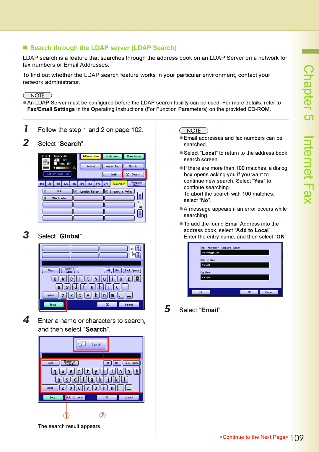 Philips DP-C262 manual ZEmail addresses and fax numbers can be 