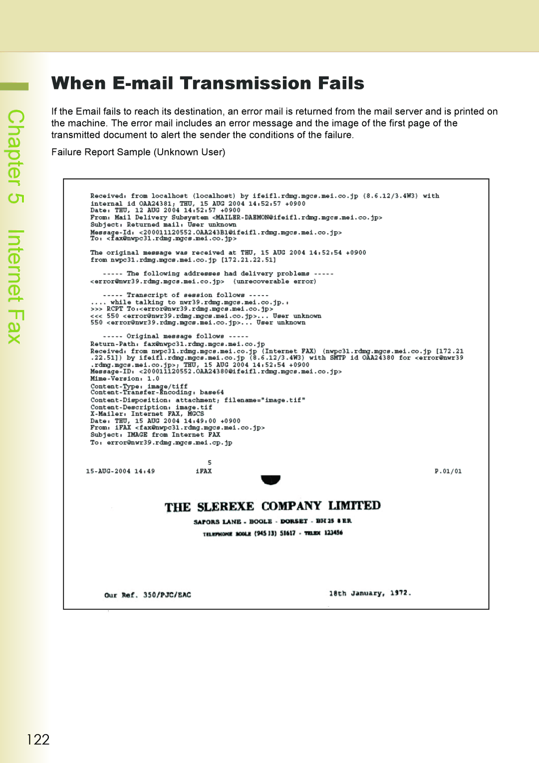 Philips DP-C262 manual When E-mail Transmission Fails, 122 