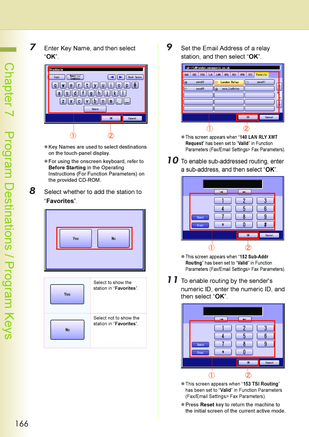 Philips DP-C262 manual Keys, 166, Enter Key Name, and then select, Select whether to add the station to 