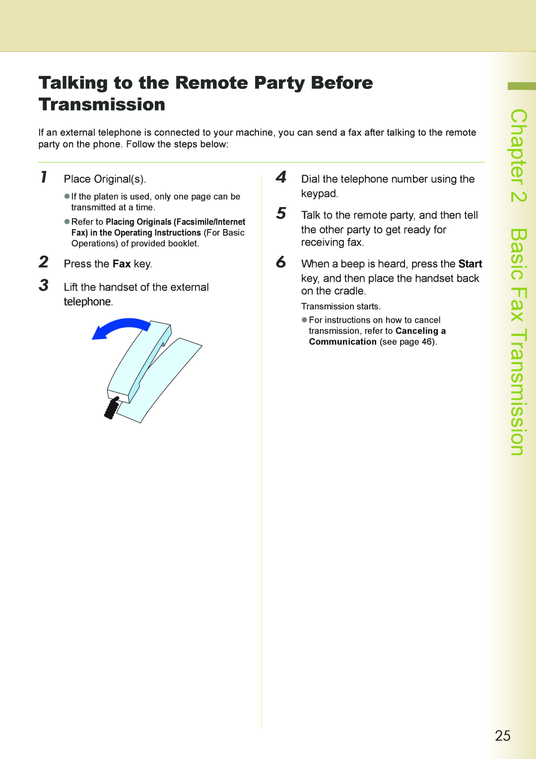 Philips DP-C262 manual Talking to the Remote Party Before Transmission, Chapter 